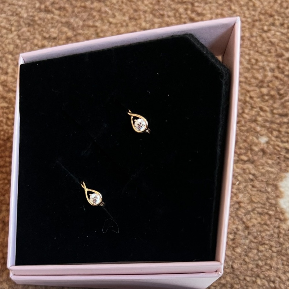 Pandora diamond and gold earring studs